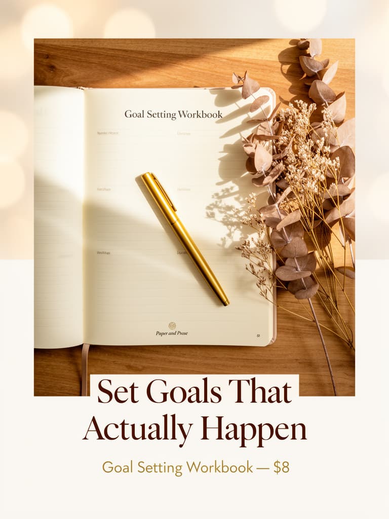 Goal Setting Workbook — Printable cover