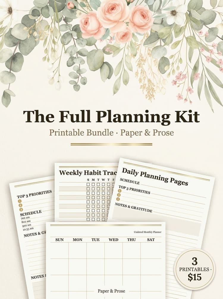 Complete Planning + Goal System printable bundle — perfect for fall